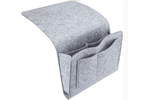 Amdonalo Bedside Organiser - Felt Storage Bag for Home, Sofa, Bunk Beds (Light Gray)