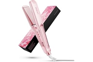 Dekuri Glätteisen, 42 mm breite Platten, wasserbasierter Keramik-Glätteisen Locken und Glätten, Haarglätter für Frauen, Temperaturbereich 120°C-230°C, Rosa