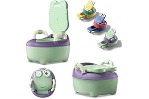LZQ Kinder Töpfchen Kindertoilette Babytopf WC, Baby Potty Kinder Toilettensitz mit Griffe und Anti-Rutsch-Funktion, Baby Toilettentrainer Ergonomisches Töpfchen für Kinder ab 1 jahr（Grün, Typ A）