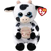 Ty Bere Karınları &ndash; Herdly The Cow with Glitter Blue Eyes &ndash; Orijinal Peluş Hayvanlar Yumuşak G&ouml;bek 20 cm &ndash; T41287