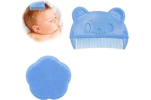 LILIKAI 2 Pcs peigne bebe bain,douce silicone brosse baby,peignes croute de lait bébé,Baby Shower Cadeau,épurateur comb cheveux,brosses accouchement,pour enfant et nouveau-né