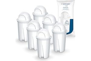 Wessper AquaClassic wkłady filtrujące kompatybilne z Brita Classic, Dafi Classic – 6 sztuk w opakowaniu