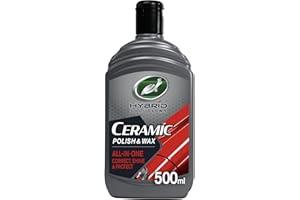 Turtle Wax Hybrid Solutions Ceramic Car Polish and Wax, Light Scratch Remover, Durable Paint Protection, Extreme Water Beading, High Gloss Shine, Hand or Machine Polisher Use, 500ml (Pack of 1)