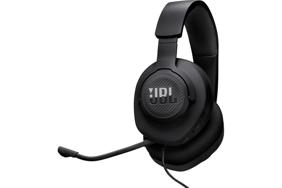 JBL Quantum 100M2 cascos circumaurales para gaming, JBL QuantumSOUND Signature, cable de audio de 3.5 mm, compatibles con múl