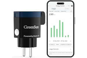GreenSun Presa Smart Esterna - Presa Smart WiFi Outdoor Smart LifePresa Intelligente Alexa WIFIPresa Intelligente WiFiPresa con Misura del ConsumoSmart Plug Energetico 16A 1PC