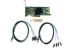 ROSERAIN LSI 9207-8i RAID Controller Card 6Gbs SAS HBA P20 IT Mode For ZFS FreeNAS unRAID RAID Expander Card + 2 * 8087 SATA Cable