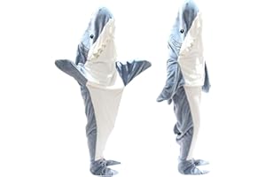 ITEHTEN Hai Decke Erwachsene Shark Blanket Zum Anziehen Flanell Shark Schwanz Decke Hai Decke Schlafsack Kostüm Für Cosplay-Shows, Cartoon-Pyjamapartys, Verkleidungen