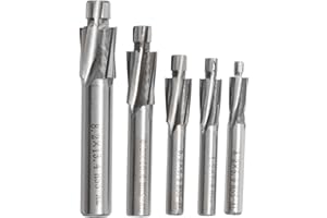 Dmchdu 5Pcs HSS Counterbore End Mill M3-M8 Pilot Slotting Tool Milling Cutter Countersink End Mills