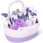 BODY &amp; EARTH Women's Gift Baskets, Gift Set Bath Spa Kits 11 Pieces | Gift for Women with Lavender Scent, Spa Set with Storag