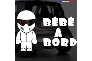 Sticker bébé à bord pour voiture Motard à bord 20 cm Blanc - Anakiss
