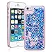 Produktbild SMART LEGEND für iPhone 5/5S/SE Hardcase Liquid Hülle Glitter Case Hartschale Transparent Schutzhülle Handyhülle Fließen Flüssig Schwimmend Premium Shiny Glanz Sparkle Bling Diamant Strass Tasche Skin Schale Hart PC Clear Kristall Handytasche Etui - Blau