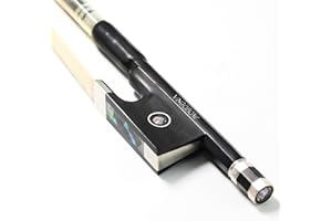 VINGOBOW 4/4 Full Size Carbon Fiber Violin Bow Full 101V Advanced Level 74.5 cm 4 4 Parisian Eyes Ebony Frog Straight Smooth Screw Strong and Durable Unbleached Mongolian Horse Hair Warm Sweet Sound
