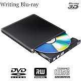 Lecteur Graveur Blu ray Externe 3D, USB 3.0 Portable Lecteur Blu-ray Slim BD CD DVD-ROM ROM pour PC Mac Windows 7 8 10 XP Lin