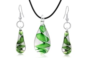 Aituo Style de personnalité de design inspiré par Murano Spiral Tornado Style Coloré Glaze Collier Boucles d'oreilles Set