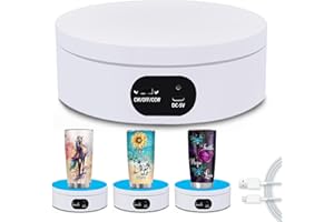 YVV Turner Cup Rotating Display Stand for Epoxy Glitter Tumbler, 360 Degree Automatic Mute Rotating Turntable for Photography Products and Shows. Bling Bling Tumbler Making Supplies Spinner
