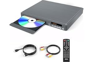 JOVELL Lecteur DVD Région Libre avec HDMI pour Télévision, Suréchantillonnage 1080P, Entrée USB, Sorties Coaxial/HDMI/RCA, Mémoire de Reprise, Prise en Charge PAL/NTSC, Lecteur DVD/CD (DVD-198 Gris)