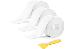 NUTKIT 3 rolki wodoodporna taśma uszczelniająca, 3,2 m x 38 mm samoprzylepna taśma uszczelniająca, wodoodporna, olejoodporna i odporna na pleśń używana do krawędzi wanny toalety kuchni - czarna