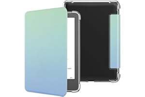 HGWALP Coque pour Kindle 6" (11{^>e<^} génération - version 2024/2022), ultra transparente, souple et flexible, coque arrière en TPU transparent avec fonction veille/réveil automatique pour Kindle