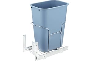 VEVOR Extendable Waste Bin, 35 L Container, Under-Mounted Kitchen Waste Bin with Slider & Handle, 50 kg Load Capacity, Built-in Rubbish Bin, Multifunctional Waste Bin for Kitchen Cabinet, Sink, etc.