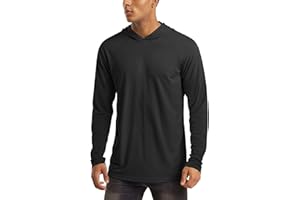 MAGCOMSEN Hoodies à Protection Solaire UPF 50+ pour Hommes Hauts à Manches Longues Chemises légères Respirantes à séchage Rapide avec Capuche