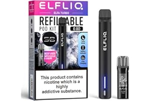 SURVIVAL BOYZ Elf Bar Elfa Turbo Pod Vape Kit [Black Knight] - Available in 5 colours - 550mAh Long-Lasting Battery, 2A Fast Charging (30 Min), 18W Turbo Mode, LED Indicator - Works with all Elfa Pods - No Nicotine