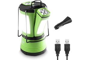 LIGHTING EVER Lepro Lampada da Campeggio Ricaricabile, Luci da Campeggio con 2 Torce Portatile, Torcia Lanterna LED 3 in 1 Impermeabile per Campeggio, Escursione, Pesca, Cavo USB e Caricatore per Auto Inclusi