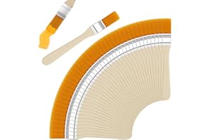 Ainiv Zestaw 40 małych pędzli, płaskie pędzle, do wykończeń, miękkie włosie z drewnianym uchwytem do malowania, akrylu, akwareli, czyszczenia klawiatury, do ścian, poprawek (szerokość 1,45 cm)