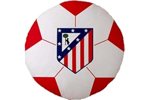 ASDITEX Productos Oficiales Cojín Balón 50 cm x 50 cm Aprox (Blanco, 50cm x 50cm Aprox., Atlético de Madrid)