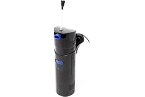 SunSun CUP-809 Filtro interno para acuario 700 l/h 4en1 con bomba para acuario, clarificador UVC de 9 W, tubo de oxígeno, con esponja filtrante y biobolas