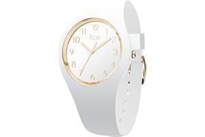 Ice-Watch - Ice Glam White Gold Numbers - Montre Blanche pour Femme avec Bracelet en Silicone