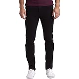 westAce Jeans slim fit da uomo lavorati a maglia Denim Cena Stretch Gamba dritta Fadded Jeans Pantaloni a maglia, Nero , W30 / L32