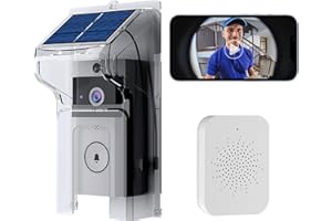 OBEST Interphone vidéo sans fil, caméra de surveillance avec interphone, autonomie ultra-longue, peut être connecté à l'application, charge solaire, s'adapte à une variété de climats extérieurs