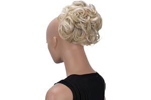 ‎CAISHA CAISHA by PRETTYSHOP Dutt Haarteil Zopf Haarknoten Hepburn-Dutt Haargummi Hochsteckfrisuren DM15cm Gewellt Hellblond Mix HK121