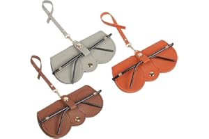 Ldirect 3 Pack Soft Leather Sunglasses Bags, Portable Eyeglass Cases Slim Glasses Cases Holder Sunglasses Pouch