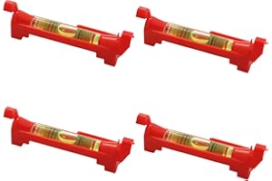 DaiUni Lot de 4 niveaux à bulle rouge avec cordon, Corde Corde Bulle Niveau Niveau à bulle professionnel, Pour travaux de maçonnerie, travaux de plomberi