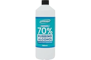 Lucemill 70% Rubbing alcohol | 1 litre | Super Strength IPA First Aid Antiseptic | 70% Isopropyl Alcohol | Clear Liquid