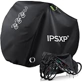 IPSXP Outdoor Bike Cover, 210D Oxford Waterproof Outdoor Protective Cover Rain/UV/Dust/Snow with Hole, Can Cover One, Two or