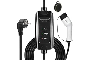 ‎M.I.C. M.I.C. Tragbares EV Ladegerät: Typ 2 Schuko 3,68kW 1-phasig 6m 16A passt für Elektroautos mit IEC62196-2 Stecker z.B Tesla Model Y/3 FIAT 500E VW ID.3.4.5 Hyundai Kona Opel Corsa Hyundai Ioniq 5 usw.
