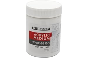 Paintersisters® Acryl Gesso Weiß 500ml - Grundierung für Acrylfarben, Ölfarben + Alkydfarben, Primer für Leinwand Maltuch zum malen