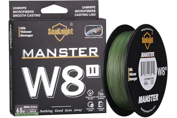 SeaKnight W8 II Sedal de Pesca Trenzado de Agua Salada de 8 Capas, 150 m/300 m/500 m, Polietileno Trenzado, 8 Hilos, para Carpa, Trucha, 15-100 kg