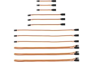 GTIWUNG 12 Pack 3" 6" 12" 24" Jr Style Servo Extension, Cable Rallonge pour Servo Recepteur RC, 3 Broches Câble D'extension JR Plug Futaba 75mm/150mm/300mm/600mm, 22AWG 60 Cœurs