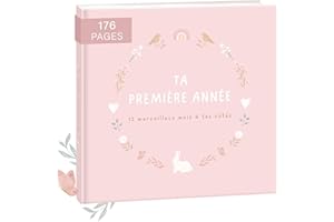 Livre naissance bébé mintkind® "Ma première année" fleur | Livre de naissance personnalisé | Cadeau nouveau-né pour fille et garçon | Journal de naissance à partir de 0 mois | Album de naissance