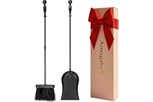 AMAGABELI GARDEN & HOME Amagabeli Camino da 67 cm Pala per cenere Camino in acciaio pesante e spesso Pala per frassino Strumento per camino singolo Uso interno ed esterno Pala per carbone nero per stufa a legna