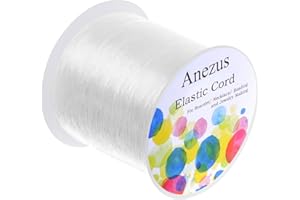 anezus Anezus Elastische Kordel für Armbänder 0,7 mm, aus Gummi, Transparent
