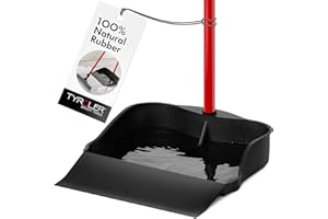 TYROLER BRIGHT TOOLS Tyroler Multi-Purpose Extra Large 100% Rubber Dustpan For Dry & Wet Floor Cleaning Indoor And Outdoor | NEW 105cm Long Aluminum Anti-Rust Handle | Compatible With Any Size Broom and Squeegee