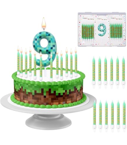 Candela di Compleanno Numerica Verde Marrone Candele