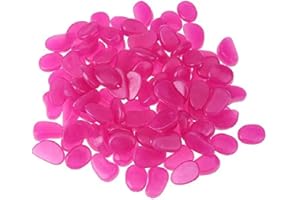 JSKWIKE 50 Pcs Fluoreszierende Steine Leuchtstein Leuchtende Kieselsteine Nachtleuchtende Steine Dekorative Steine für Gehwege Aquarium Pflanzen Garten Kinderzimmer Dekoration