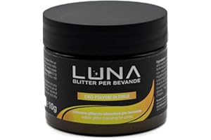LUNA - GLITTER PER BEVANDE Luna Glitter Glitter Commestibili Alimentari per Bevande - Decorazioni per Cocktail e Drink