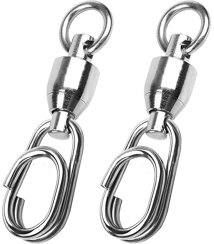 XIHIRCD 55pz Attrezzatura Pesca Girelle, 11 Misure Girelle con Cuscinetto a Sfera Acciaio Inossidabile Ad Alta Resistenza Girelle e Moschettoni da Pesca Solido per la Pesca d'Acqua Dolce Acqua Salata