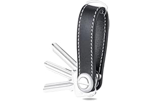 SSRDFU - 1 Pcs Organizador de Llaves | Llavero de Cuero | Llavero Organizador de Cuero Compacto Regalo Elegante y Funcional (Capacidad para 7-9 Llaves) Negro